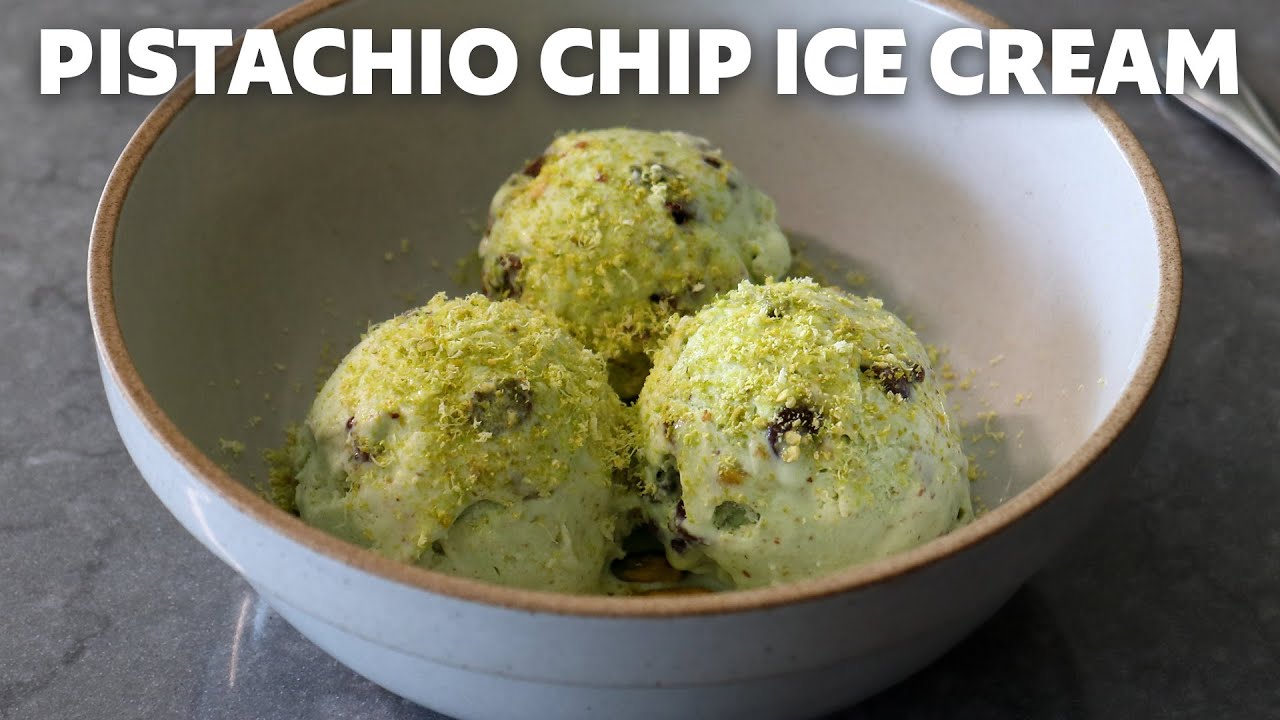 Pistachio Chip Ice Cream (No Churn) - Dubai Chocolate Inspired - Food Wishes