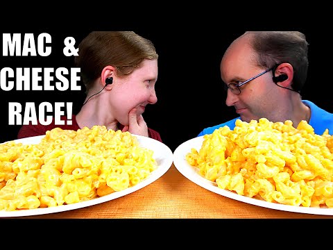 ASMR MAC & CHEESE RACE MUKBANG EATING SOUNDS