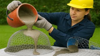 cement craft ideas / Steps to make a house for cats and dogs / Build Dog House