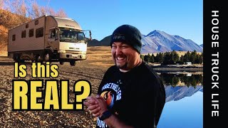 Most Beautiful Campsite Yet! House Truck Free Camping, Icy Mornings and Breaking something on Beast!