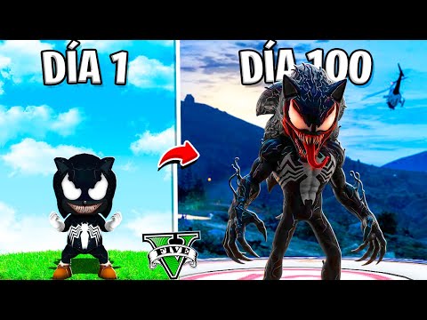 SOBREVIVÍ 100 DÍAS como VENOM SONIC en GTA 5 !! (Sonic Movie mod)