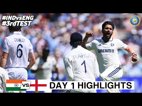 India vs England 3rd Test Day 1 Full Match Highlights | IND vs ENG 3rd Test Day 1 Full Highlights