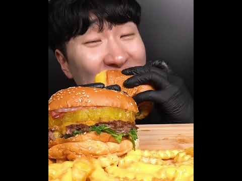 MUKBANG ASMR | Cago Burger feat Cheese 차고버거 & 치즈
