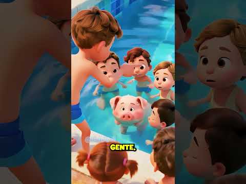 porco na piscina #cartoon #shorts