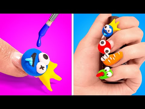 Sihir Art Kuku Mudah! Diy pelangi kuku polesan 🌈✨
