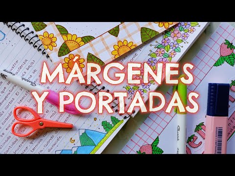 MÁRGENES para PORTADAS de CUADERNO y APUNTES 💘 Con dibujos de primavera, verano, otoño e invierno