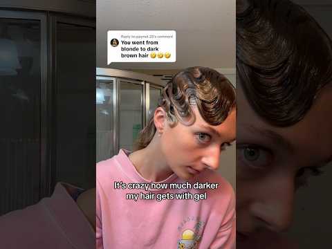 All the gel makes my hair change colour? #hairstyle #hair #shorts