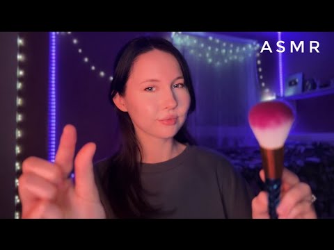 ASMR~1HR Clicky Stress Plucking, Positive Affirmations, & Face Brushing For Stress Relief + Sleep😴