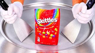 ASMR | Ice Cream Rolls - Skittles Flavor 🔴🟠🟡🟢🔵🟣