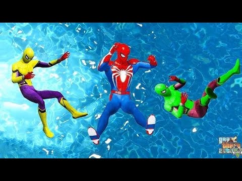 GTA 5 Spiderman Epic Water Rag dolls Rainbow Spiderman #akgamesauto #gta5funny #gta5shorts #gta5