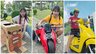 Toy car 🚗  Paper car vs Motor car vs Electric car battle 🛵🏎️ by LNS #shorts