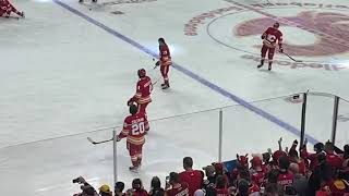 Johnny Gaudreau in 2022 Playoffs Calgary Flames vs Dallas Stars Game 1 pre game