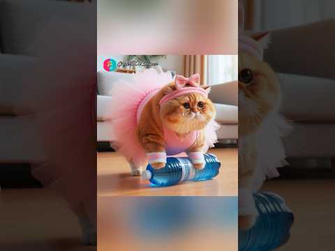 Ballerina cat's determination..