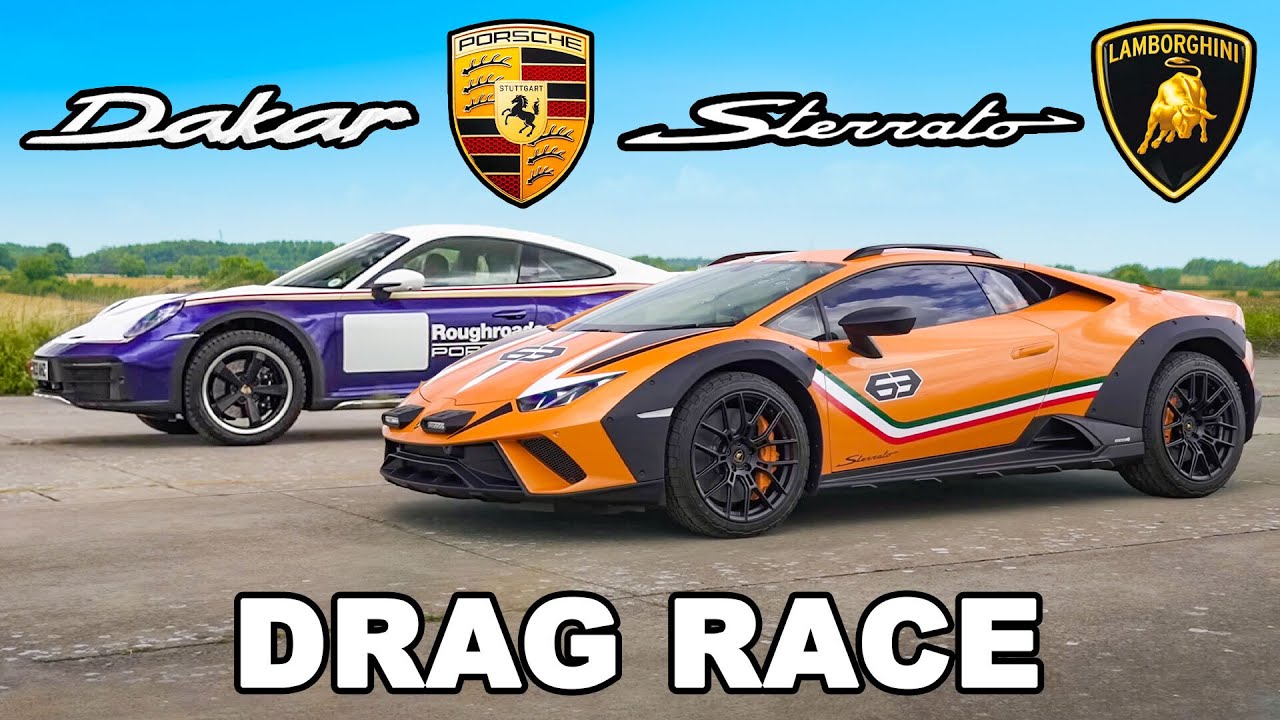 Lamborghini Sterrato v Porsche 911 Dakar: DRAG RACE