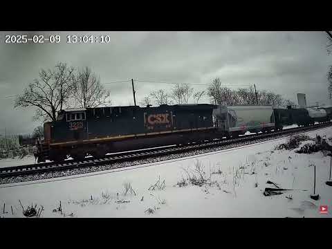 CSX Train Stops in Front Of Camera Then Starts Again! Chasing a Norfolk Southern Train DPU's + More!