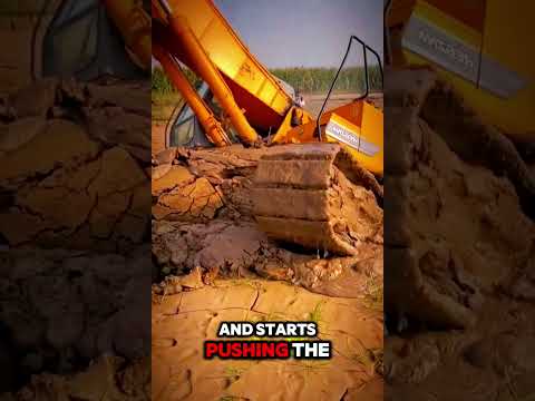 He almost sank the excavator in the marsh 😮🏜️ #short #shortvideo #excavator