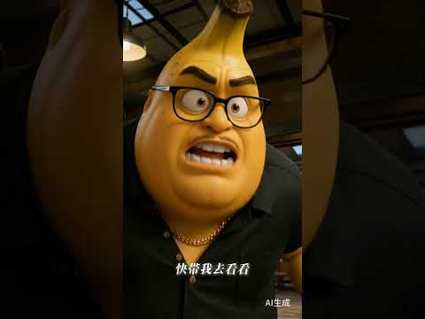 大力出奇迹!钢卷女王 #ai 水果人#水果萌宠 #cartoon