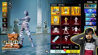 😱 OMG !! NEW ICE GLACIER MUMMY SUIT & FIRE UZI LEVEL 7 CRATE OPENING IN BGMI | ALL MUMMY SUIT RETURN