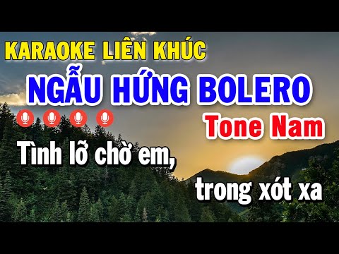 Karaoke Liên Khúc Nhạc Sống Bolero Nhạc Vàng Tone Nam | Ngẫu Hứng BOLERO – Mùa Xuân Lá Khô