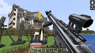 ROBBING THE PILLAGER BANK USING MODERN WEAPONS IN MINECRAFT