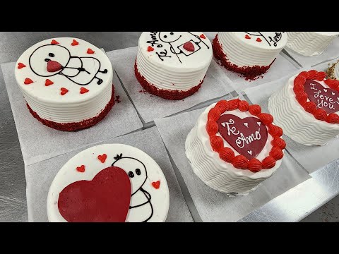 Pasteles decorados para San valentin 2024, Valentine's day cake, pasteles flork San valentin.