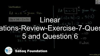 Linear Equations-Review-Exercise-7-Question 5 and Question 6