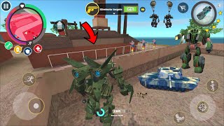 Rope Hero Vice Town (transformer robot airplane fly on army base) rope man and rope hero games