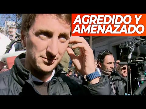 ATACARON Y MANOSEARON A UN CRONISTA DE MEDIODÍA NOTICIAS DURANTE LA COBERTURA EN LA CASA DE CRISTINA