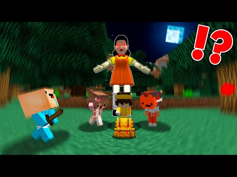 ¡ENCONTRÉ A EL JUEGO DEL CALAMAR 2 EN EL BOSQUE EN MINECRAFT! 😱😭 | 2 Noobs VS SQUID GAME 2