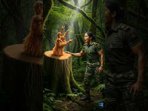 Army breaks down huge tree and takes out chickens and chicks from inside #ai #army #animals