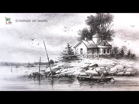 How to draw Nature Landscape Pencil Art || Pencil Drawing