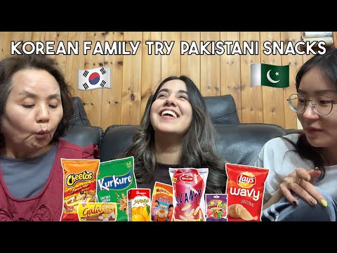 Korean Family try Pakistani snacks for the first time!