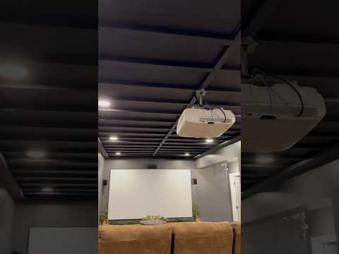Husband=GENIUS#2!🤯 (DIY Basement Ceiling)🤯    #diy #builder #construction #homecinema #basement