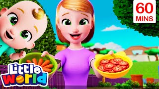 Yes Yes Vegetables | Little Angel | Cartoons for Kids - Explore With Me!