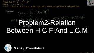 Problem2-Relation Between H.C.F And L.C.M