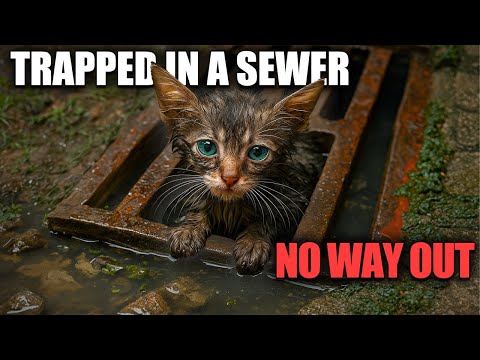Trapped in a Sewer, Starving and Terrified… This Kitten Was Waiting to Die 💔