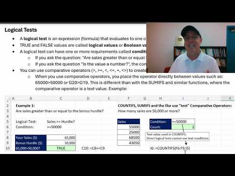 MS 365 Excel Basics #5: IF Function & Logical Tests IFS, IFNA, OR, AND, NOT, ISNUMBER Functions More