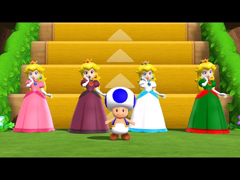 Step It Up Battle of all Peach - Lucky day of Peach vs Daisy vs Mario vs Luigi | Mario Party 9