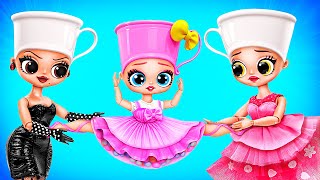 Cappuccino de Bailarina e Espressona Signora! Mãe vs. Madrasta! Animais italianos com LOL OMG DIYs