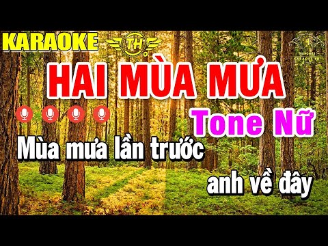Hai Mùa Mưa Karaoke Tone Nữ Nhạc Sống | Style Rumba Pro TH 3 | Trọng Hiếu