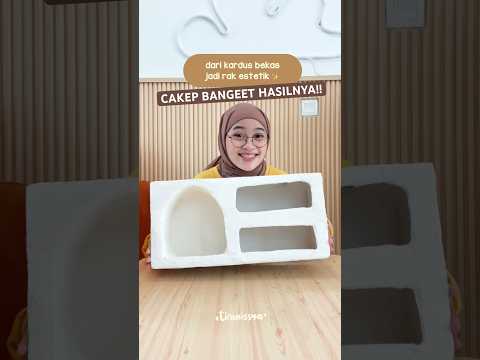 DIY RAK ala PINTEREST dari KARDUS BEKAS?! 🤩🫵🏻 AESTHETIC BANGEEET!!! ✨ #tiranissya #diy #homedecor