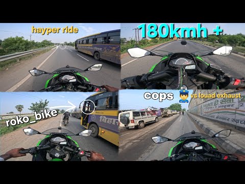 180kmh+ ll police ll🥵hayper ride ll ninja300 vs duke 390 !! Bike louad vs cops entery 🥶#viralvideo