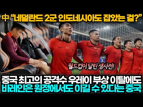 [중국반응] 또 생사전 앞둔 중국 축구! 우레이 결장에도 바레인 원정 승리 확신하며 자신감 폭발!