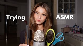 Brooke Monk tries ASMR *Giving YOU a haircut*  (layered sounds)