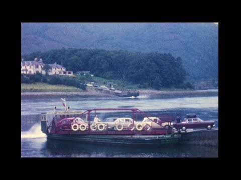 Vintage bygone era film showing Oban bridge and Glen Loy Ferry trip in Highlands of Scotland 1960s