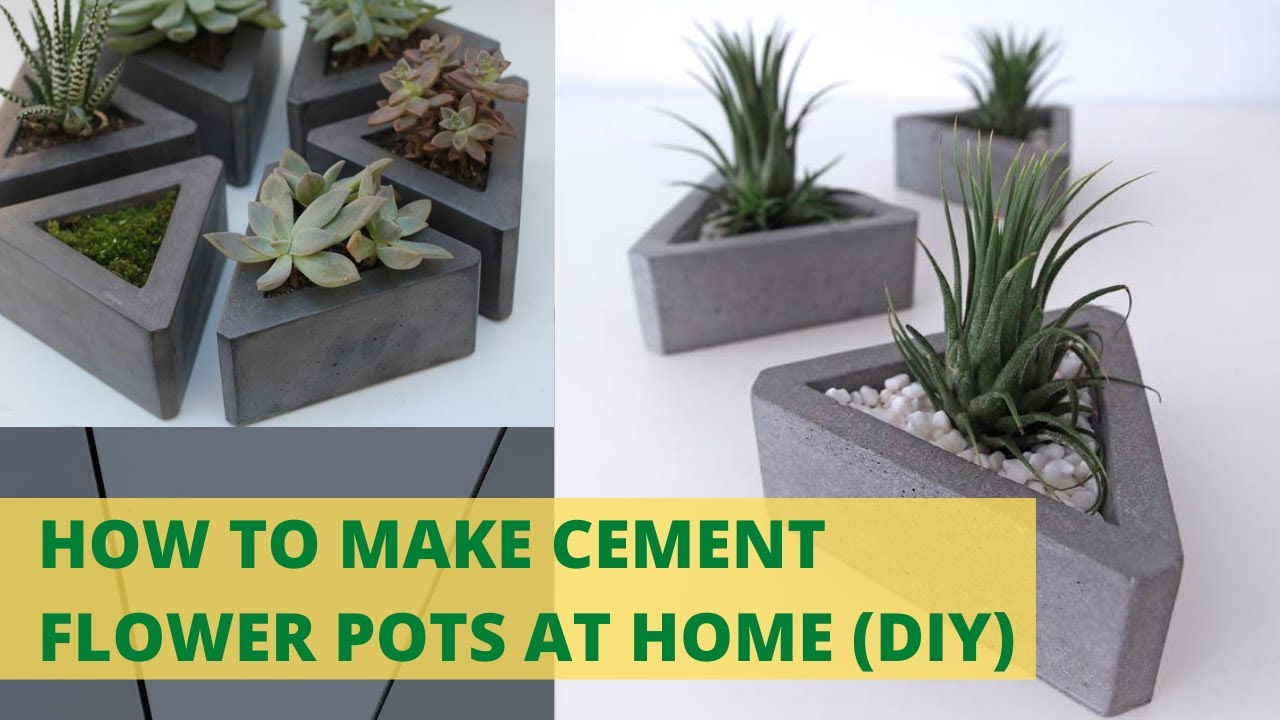 HOW TO MAKE A CEMENT FLOWER POTS AT HOME (DIY)