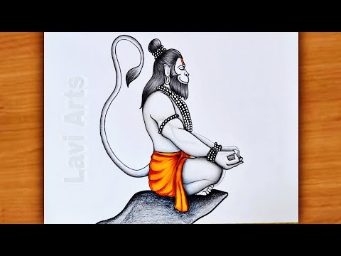 How to draw Ram bhakt Hanuman - Easy Pencil Sketch/ Hanuman drawing |God drawing | Drawing Pictures