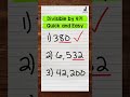 Divisibility Rules for Four