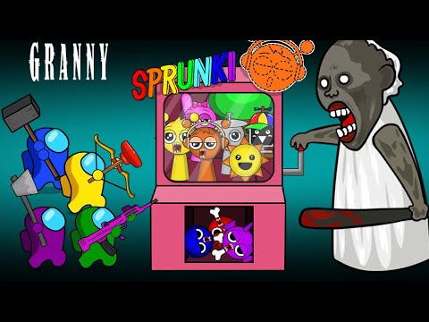 어몽어스| Among VS Granny & Sprunki and the Mystery Machine | Peanut Among Us Zombie Animation