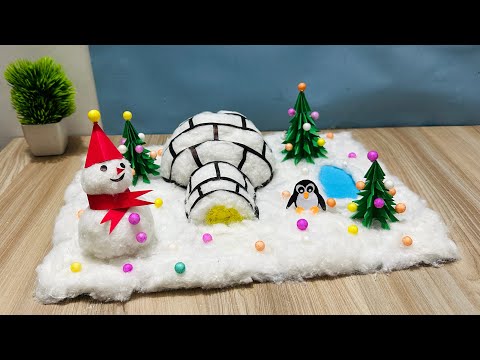 How to make igloo house model with cotton | Igloo house project | Diy art and craft | Igloo house |